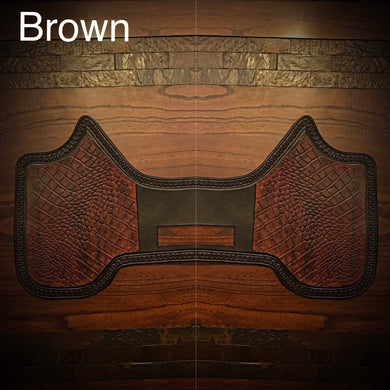 Heat Shield, Black - Genuine Brown American Alligator, Fits Indian Chief, Chieftain, Springfield, Vintage and Roadmaster