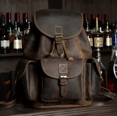 Leather Backpack, Brown