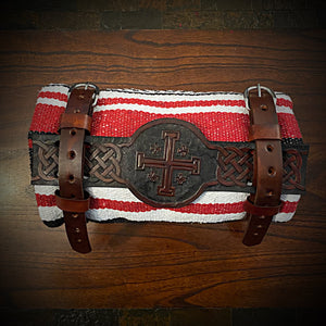 Bedroll for Motorcycles, Circle & Bar - Custom Art, Brown