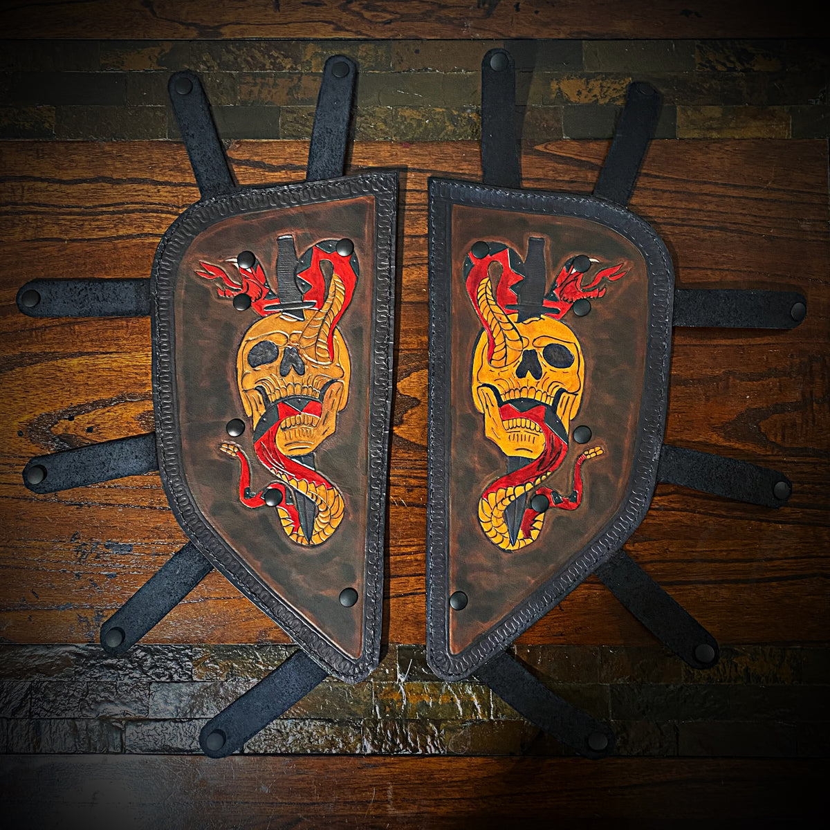 Skull Rattler Engine Guard Closeouts Skull, Rattler, & Dagger Art, Customizable To F ...
