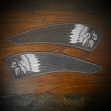 Load image into Gallery viewer, Indian Scout Motorcycle Tank Emblem Skull Warbonnet