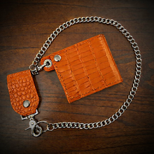 Load image into Gallery viewer, Billfold - Genuine Orange Alligator
