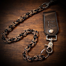 Load image into Gallery viewer, Chainmail Chain - Byzantine Weave- Black &amp; Copper