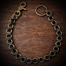Load image into Gallery viewer, Chainmail Chain - Nuts of Steel - Black Nuts, Brass Rings
