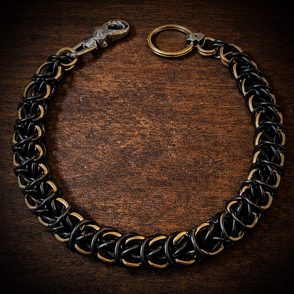 Chainmail Chain - Box Weave - Black & Brass – Forged Glory Custom ...