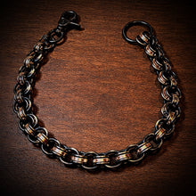 Load image into Gallery viewer, Chainmail Chain - Penny Dreadful, Black steel rings, copper American pennies.