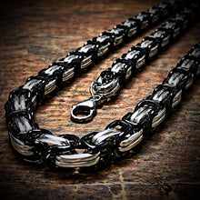 Load image into Gallery viewer, 24" Black &amp; Stainless Steel Necklace &amp; Bracelet Combo