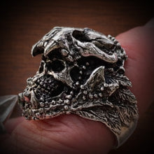 Load image into Gallery viewer, Aztec Jaguar Warrior Skull Ring