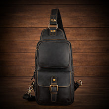 Load image into Gallery viewer, Leather Sling Bag, Black