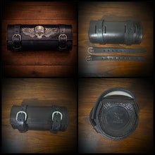 Load image into Gallery viewer, Tool bag for Motorcycle - Chopper Style, Small, Custom Art, Black