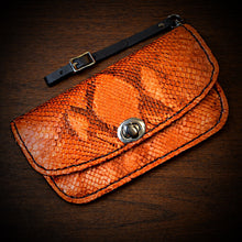 Load image into Gallery viewer, Clutch - Genuine Python, Orange