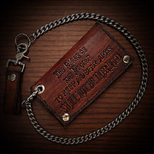 Load image into Gallery viewer, Long Biker Leather Wallet with Chain 
- Custom Art, Brown