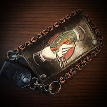 Load image into Gallery viewer, Long Biker Leather Wallet with Chain
- Trust No One, Black