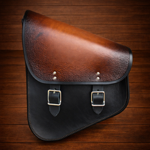 Load image into Gallery viewer, Swingarm Bag - Custom Art, 2 Tone Brown &amp; Black