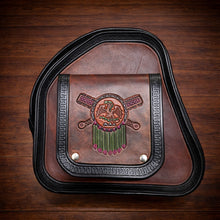 Load image into Gallery viewer, Motorcycle Trunk Bag, Custom Art Fits All Brands of Motorcycles w/ Rear Luggage Rack, Brown