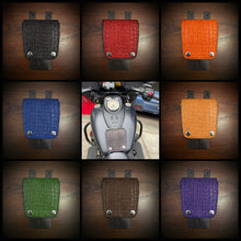 Load image into Gallery viewer, Tank Bib - Fits Indian Roadmaster, Springfield &amp; Chieftain, With Pouch, Genuine American Alligator, Different Colors Available