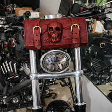 Load image into Gallery viewer, Tool bag for Motorcycle - Nightmare Skull, Red