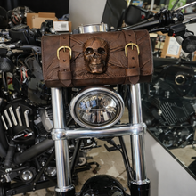 Load image into Gallery viewer, Tool bag for Motorcycle - Nightmare Skull, Brown