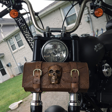 Load image into Gallery viewer, Tool bag for Motorcycle - Nightmare Skull, Brown