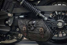 Load image into Gallery viewer, Swing Arm Bag - Fits Indian Scout &amp; Chief Models, Nightmare Skull, Black