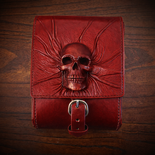 Load image into Gallery viewer, Rear Crash Bar Bag - Nightmare Skull, Red