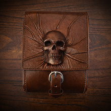 Load image into Gallery viewer, Rear Crash Bar Bag - Nightmare Skull, Brown