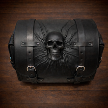 Load image into Gallery viewer, Motorcycle Trunk Bag, Nightmare Skull Fits All Brands of Motorcycles w/ Rear Luggage Rack, Black