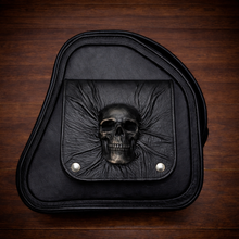 Load image into Gallery viewer, Motorcycle Trunk Bag, Nightmare Skull Fits All Brands of Motorcycles w/ Rear Luggage Rack, Black