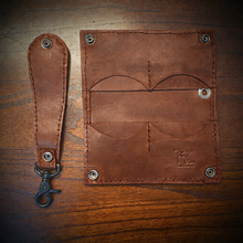 Load image into Gallery viewer, Long Biker Leather Wallet with Chain, The Nightmare, Brown
