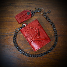 Load image into Gallery viewer, Trifold Wallet - Nightmare, Red