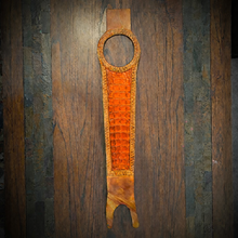 Load image into Gallery viewer, Tank Bib - Fits Indian Scout, Custom Colors Alligator Print Over Tan Leather