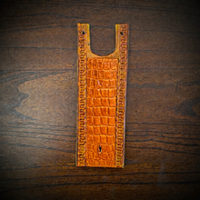 Load image into Gallery viewer, Tank Bib - Fits Indian Roadmaster, Chieftain, &amp; Springfield - Alligator Print Over Indian Tan Leather