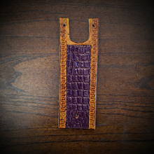 Load image into Gallery viewer, Tank Bib - Fits Indian Roadmaster, Chieftain, &amp; Springfield - Alligator Print Over Indian Tan Leather