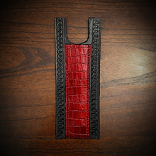 Load image into Gallery viewer, Tank Bib - Fits Indian Roadmaster, Chieftain, &amp; Springfield - Alligator Print Over Black Leather