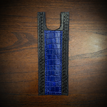 Load image into Gallery viewer, Tank Bib - Fits Indian Roadmaster, Chieftain, &amp; Springfield - Alligator Print Over Black Leather