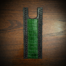 Load image into Gallery viewer, Tank Bib - Fits Indian Roadmaster, Chieftain, &amp; Springfield - Alligator Print Over Black Leather