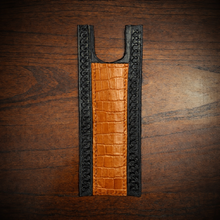 Load image into Gallery viewer, Tank Bib - Fits Indian Roadmaster, Chieftain, &amp; Springfield - Alligator Print Over Black Leather