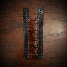 Load image into Gallery viewer, Tank Bib - Fits Indian Roadmaster, Chieftain, &amp; Springfield - Alligator Print Over Black Leather