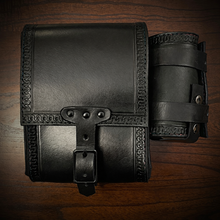 Load image into Gallery viewer, Sissy Bar Bag w/ Fuel Bottle/Cupholder - No Art, Black