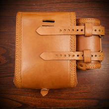 Load image into Gallery viewer, Rear Crash Bar Bag w/ Fuel Bottle/Cupholder - No Art, Indian Tan