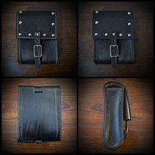 Load image into Gallery viewer, Rear Crash Bar Bag - Custom Art, w/ Dome Studs, Black