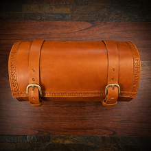 Load image into Gallery viewer, Round Bag for Motorcycles - No Art, Indian Tan