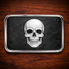 Load image into Gallery viewer, Belt Buckle Custom Art On Black Leather