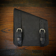 Load image into Gallery viewer, Swingarm Bag - Fits Harley Davidson Softail Modles, Custom Art, Black