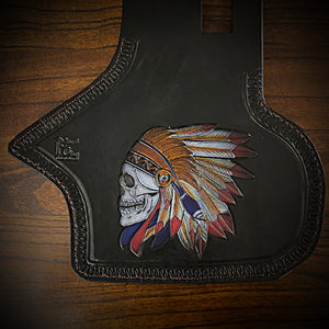 Heat Shield, Colorful Native Skull, Black - Fits Indian Chief, Chieftain, Springfield, Vintage and Roadmaster