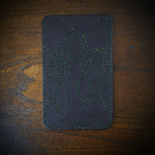 Load image into Gallery viewer, Front Fender Bib, Stitched Flames, Multiple Colors Of Thread Available, Made To Fit Any Bike