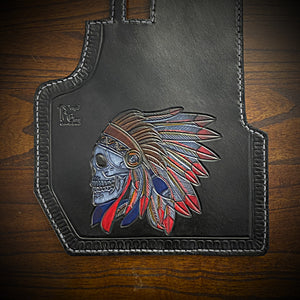 Heat Shield for Harley Davidson - Colorful Native Skull