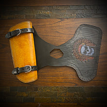 Load image into Gallery viewer, Heat Shield, with Tan Pouch, for Indian Scout motorcycle - Custom art