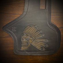 Load image into Gallery viewer, Heat Shield, Bronze Flying Indian Skull, Black - Fits Indian Chief, Chieftain, Springfield, Vintage and Roadmaster