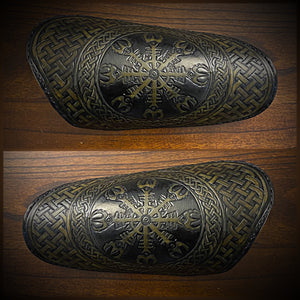 Handlebar Hand Guards Black, Custom Art, send us your hand guards we will cover them in leather